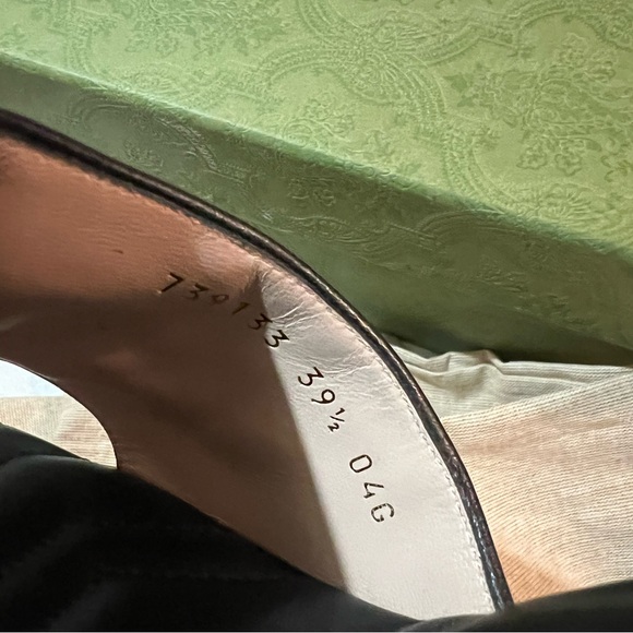 New GUCCI GG Marmont black Nappa Matelasse Monogram Slide Sandals size 39.5 - Picture 7 of 9